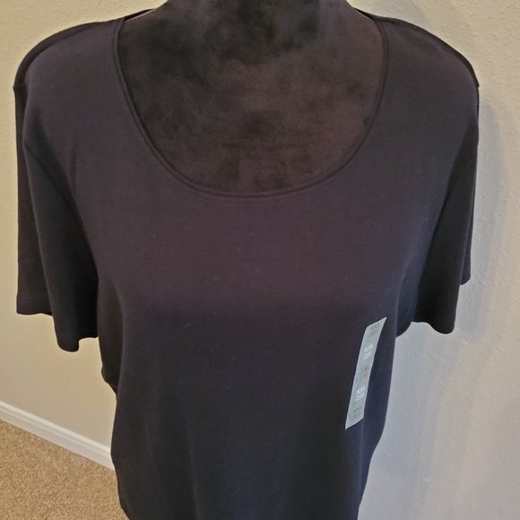 Karen Scott Tops - Karen Scott women round nek solid top short sleeve T-shirt 100% cotton Size 2XL.